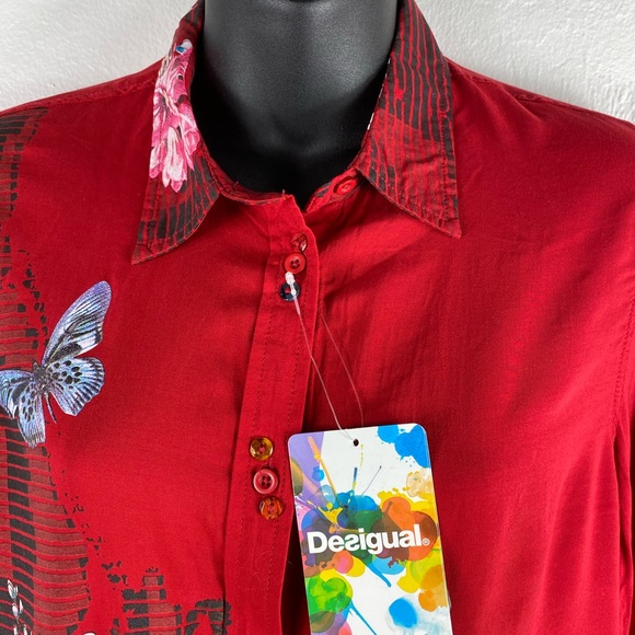 Desigual Long Sleeve Button Front Cam - Picture 3 of 12